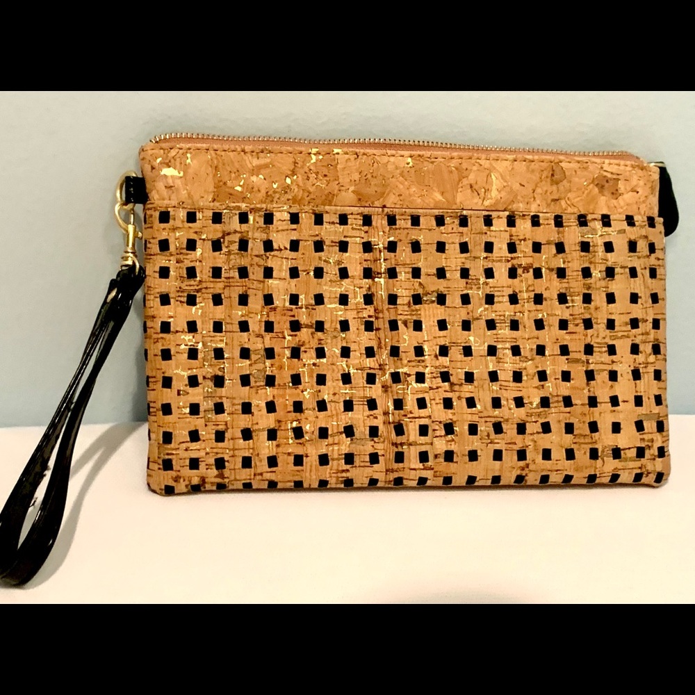Sondra Roberts Cork Wristlet Clutch bag